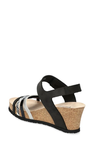 Shop Mephisto Lucia Wedge Sandal In Black Bs