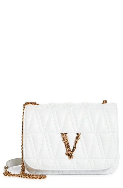 Versace Virtus Quilted Evening Bag Optical White