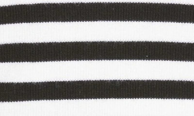 Shop Monse Stripe Cold Shoulder Merino Wool Sweater In Black/ Ivory