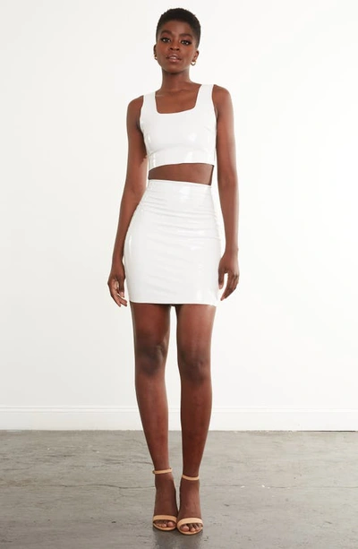 Shop Commando Patent Faux Leather Crop Top In White