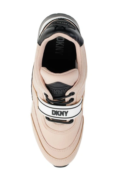 Shop Dkny Aislin Sneaker In Gold Sand/ Black
