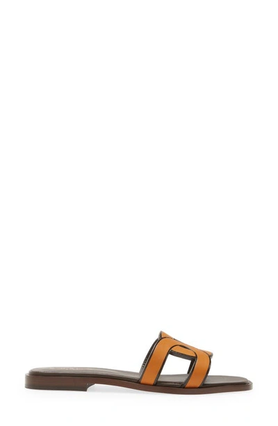 Shop Tod's Kate Chain Detail Slide Sandal In Ocra Medio