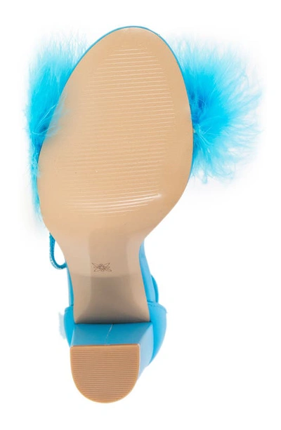 Shop Bcbgeneration Biny Feather Ankle Strap Sandal In Electric Blue