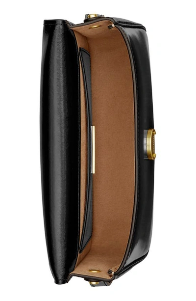 Tory Burch Robinson Spazzolato Leather Shoulder Bag In Black