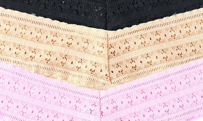 Shop Hanky Panky Dreamease™ Assorted 3-pack Low Rise Thongs In Chai/ Black/ Cotton Candy Pink