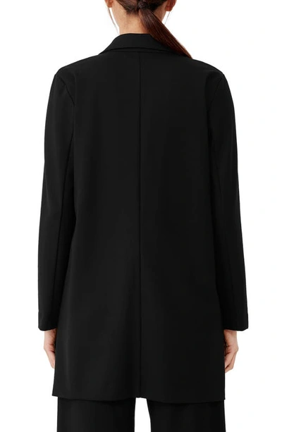 Shop Eileen Fisher Open Front Longline Blazer In Black