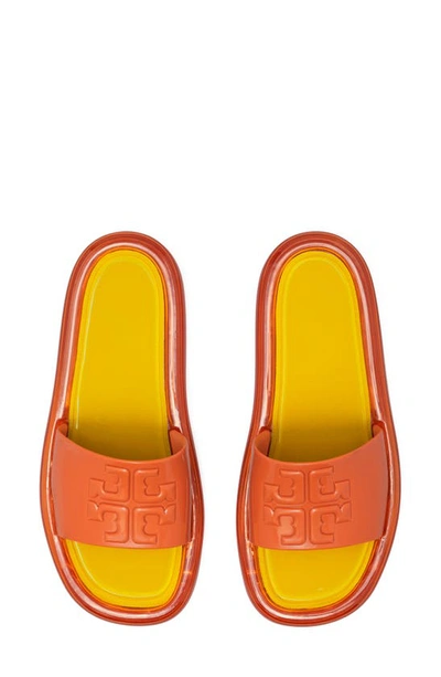 Shop Tory Burch Bubble Jelly Slide Sandal In Chipotle Spice / Golden Bright