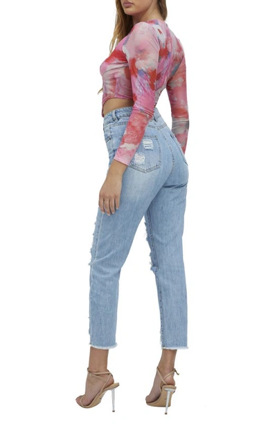 Bardot Lena Mesh Corset Top In Wildflower