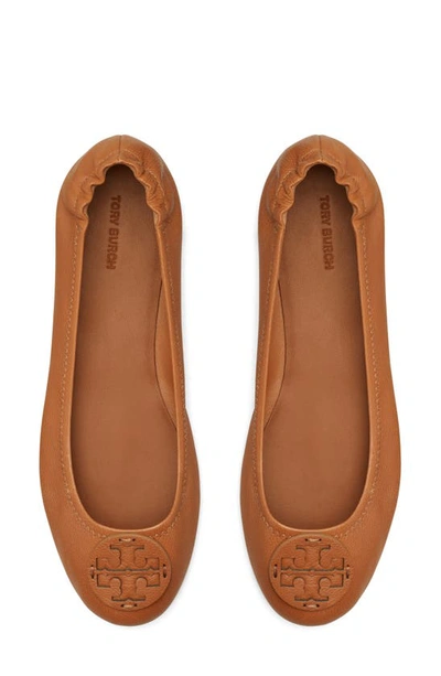 Shop Tory Burch Minnie Travel Ballet Flat In Bourbon Miele