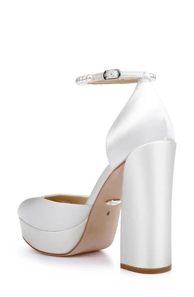 Shop Badgley Mischka Collection Felixa Ankle Strap Platform Sandal In Soft White