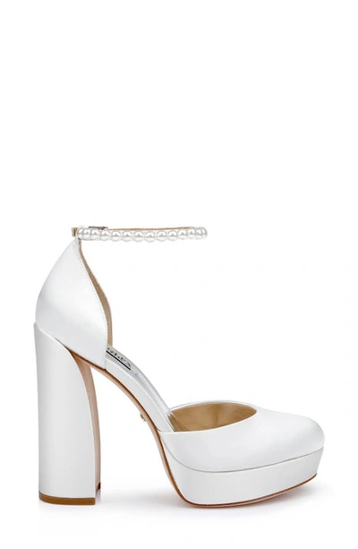 Shop Badgley Mischka Felixa Ankle Strap Platform Sandal In Soft White