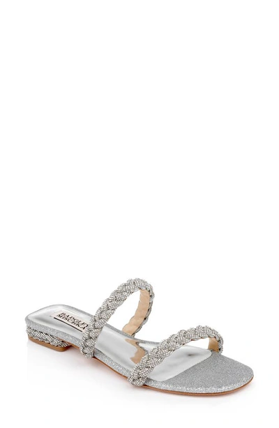 Shop Badgley Mischka Femme Slide Sandal In Silver