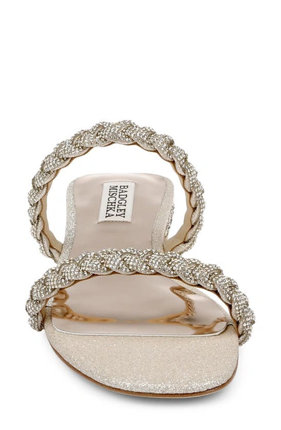 Shop Badgley Mischka Femme Slide Sandal In Soft Gold