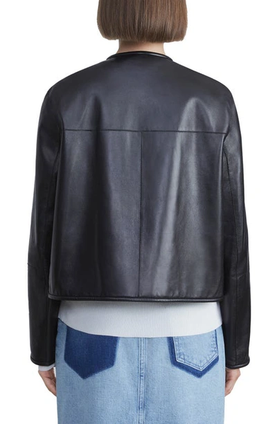 Lafayette 148 Highlands Lambskin Leather Jacket In Black