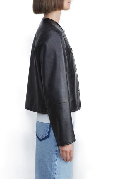 Lafayette 148 Highlands Lambskin Leather Jacket In Black