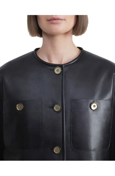 Lafayette 148 Highlands Lambskin Leather Jacket In Black