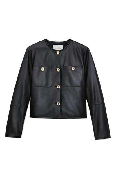 Lafayette 148 Highlands Lambskin Leather Jacket In Black