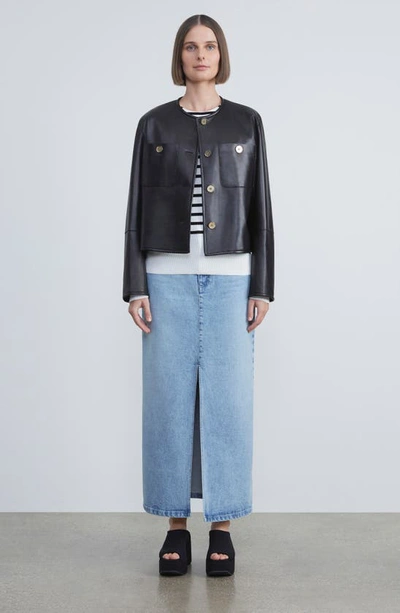 Lafayette 148 Highlands Lambskin Leather Jacket In Black