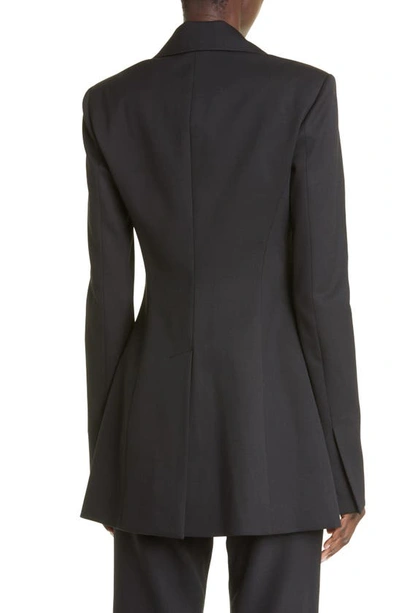 Shop Altuzarra Gardner Lace-up Stretch Virgin Wool Jacket In 000001 Black