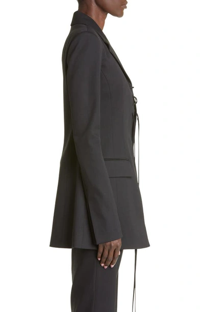 Shop Altuzarra Gardner Lace-up Stretch Virgin Wool Jacket In 000001 Black