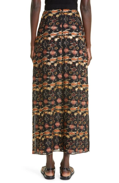 Shop Altuzarra Safia Metallic Silk Blend Skirt In 258001 Black Gold