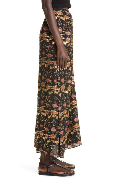 Shop Altuzarra Safia Metallic Silk Blend Skirt In 258001 Black Gold