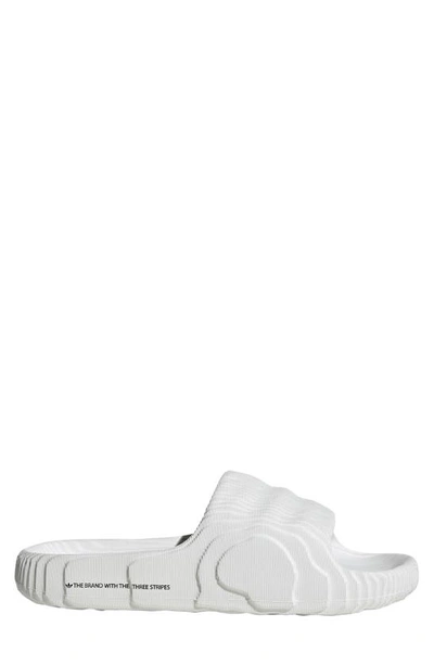 Shop Adidas Originals Adilette Sport Slide Sandal In White/ White/ Black