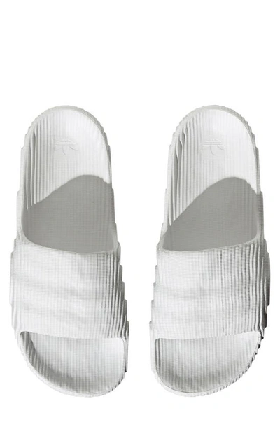 Shop Adidas Originals Adilette Sport Slide Sandal In White/ White/ Black