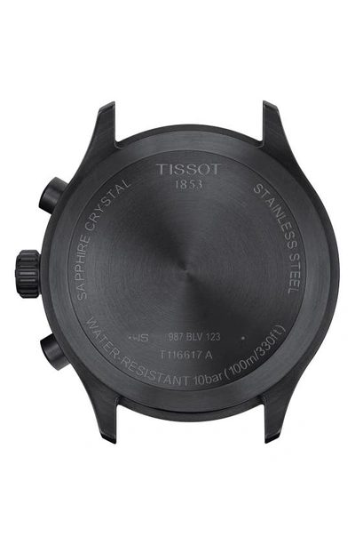 Shop Tissot Chrono Xl Chronograph Leather Strap Watch, 45mm In Black/ Black