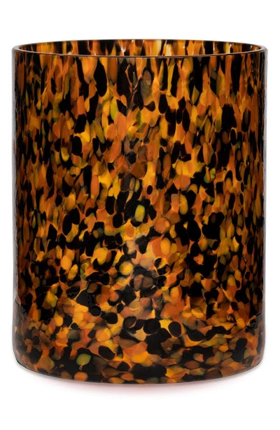 Shop Stories Of Italy Macchia Su Macchia Leopardo Murano Glass Vase In Black Topaz