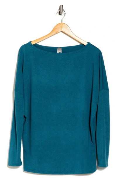 Shop Go Couture Boatneck Dolman Sleeve Sweater In Skydiver