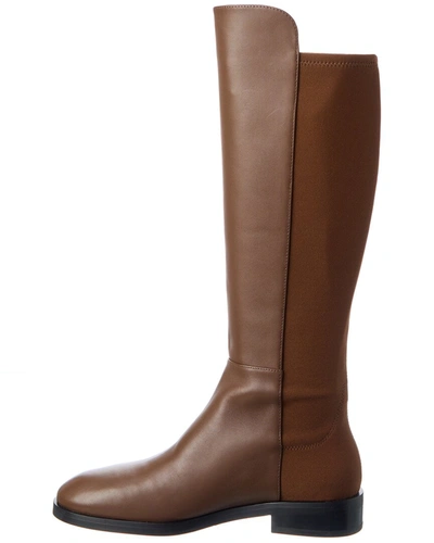 Shop Stuart Weitzman Keelan City Leather To-the-knee Boot In Brown