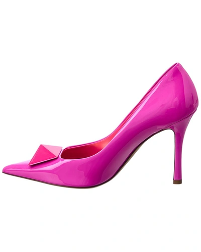 Shop Valentino One Stud 100 Patent Pump In Pink