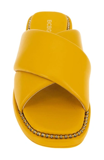 Shop Bcbgeneration Tabby Slide Sandal In Golden Yellow