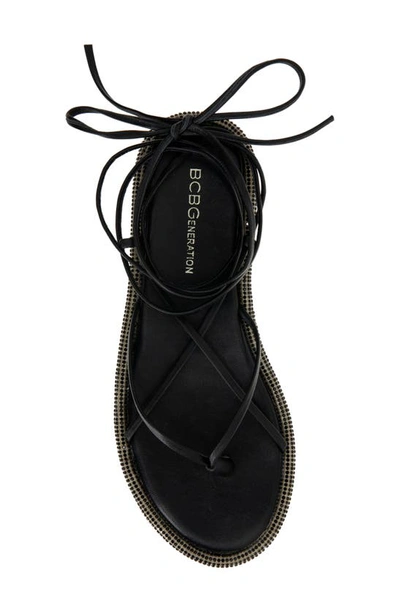 Shop Bcbgeneration Tarin Ankle Tie Sandal In Black