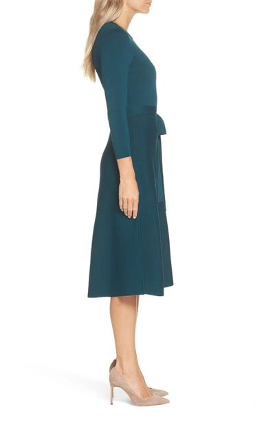 Shop Eliza J Fit & Flare Sweater Dress In Spruce