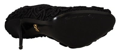 Shop Dolce & Gabbana Black Cordonetto Ricamo Pump Open Toe Women's Shoes