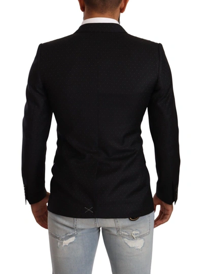 Shop Dolce & Gabbana Elegant Black Dotted Formal Men's Blazer