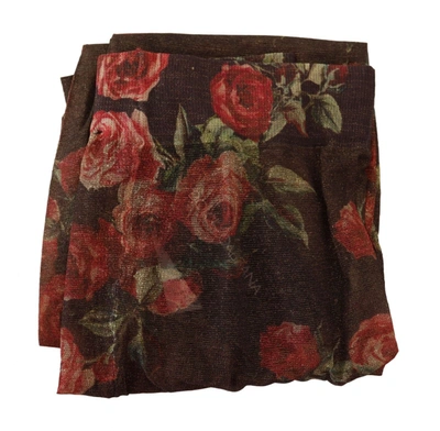 Shop Dolce & Gabbana Black Floral Print Stockings Nylon Women's Tights
