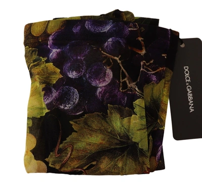 Shop Dolce & Gabbana Black Grapes Print Stockings Women's Tights