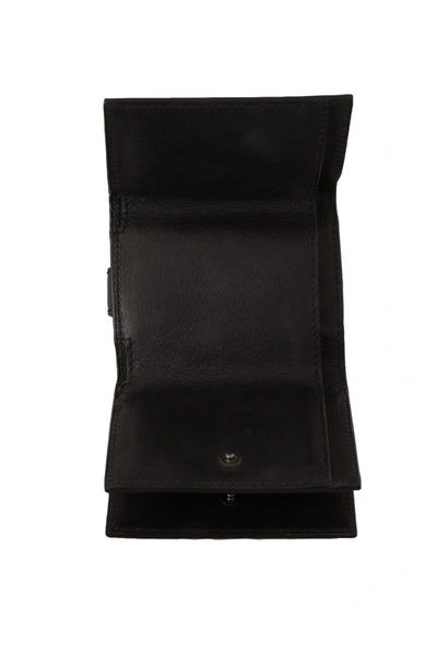 Shop Dolce & Gabbana Black Leather Trifold Purse Belt Strap Multi Kit Men's Wallet