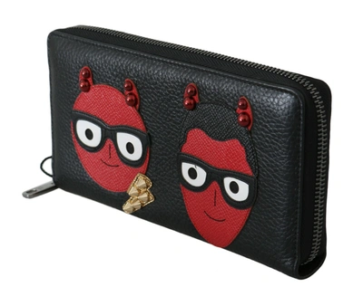 Shop Dolce & Gabbana Chic Black And Red Leather Continental Men's Wallet