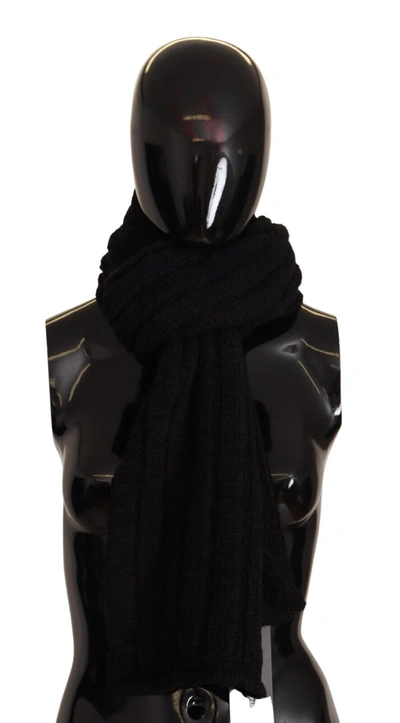 Shop Dolce & Gabbana Elegance Unleashed Black Wool Women's Scarf