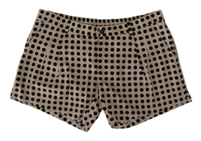Shop Dolce & Gabbana Black White Polka Dots Cotton Linen Men's Shorts In Black And White