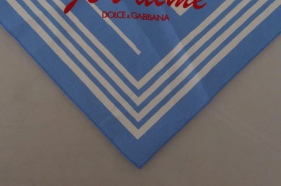 Shop Dolce & Gabbana Blue White Striped St. Tropez Handkerchief  Women's Scarf In Blue And White