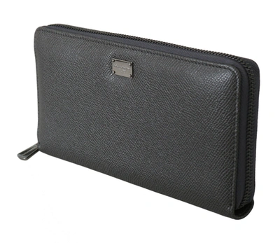 Shop Dolce & Gabbana Elegant Continental Leather Men's Wallet In Gray