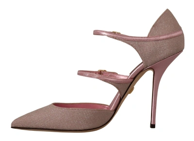 Shop Dolce & Gabbana Pink Glitter High Heel Women's Sandals