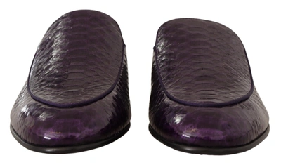 Shop Dolce & Gabbana Purple Exotic Python Leather Men's Slides