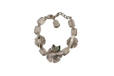 Shop Dolce & Gabbana Elegant Silver Chain Bracelet With Charms &amp; Women's Crystals