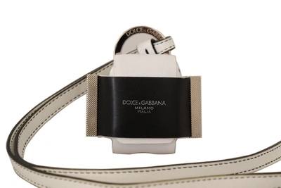 Shop Dolce & Gabbana Chic Leather Airpods Case In Women's Monochrome In Black/white
